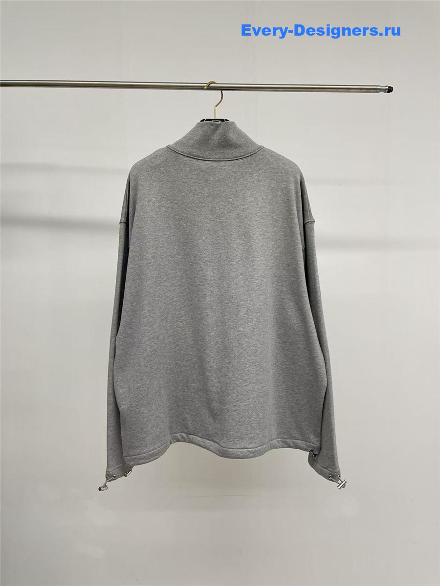 Miu Miu Grey Fleece Zipper Sweatshirt