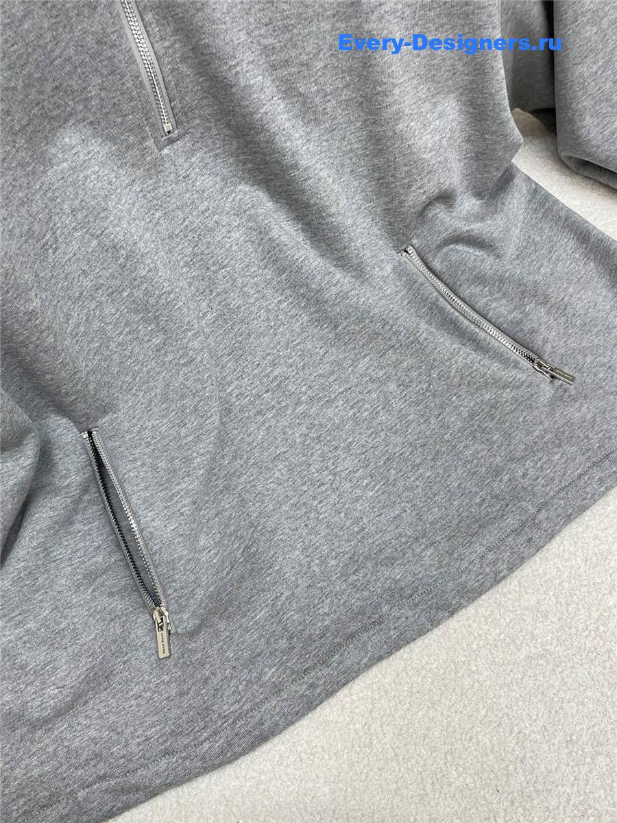 Miu Miu Grey Fleece Zipper Sweatshirt