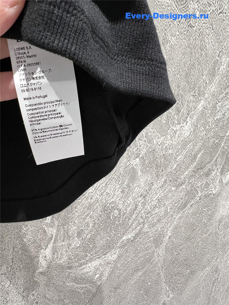 L0ew* embroidered ribbed tank top black