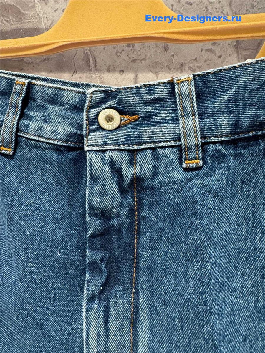 L0ew* anagram embroidered denim shorts