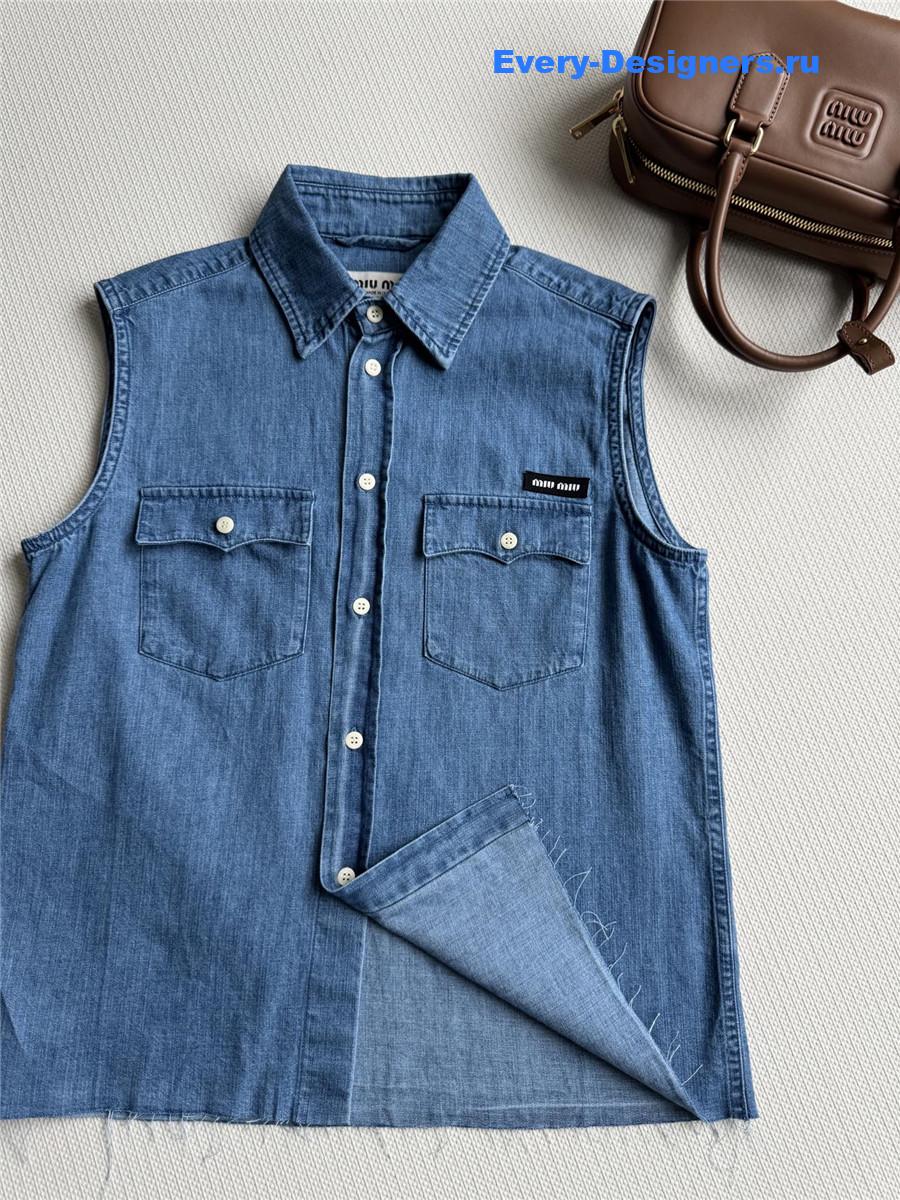 Miu Miu Sleeveless Denim Shirt