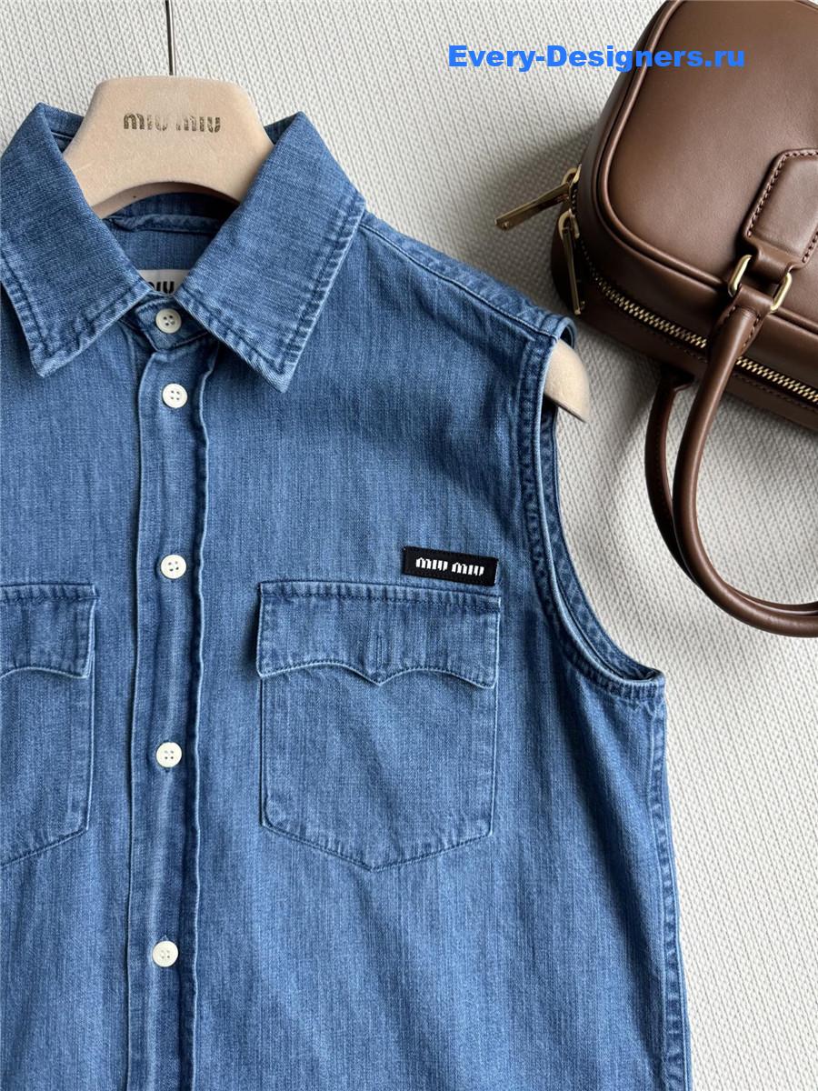 Miu Miu Sleeveless Denim Shirt