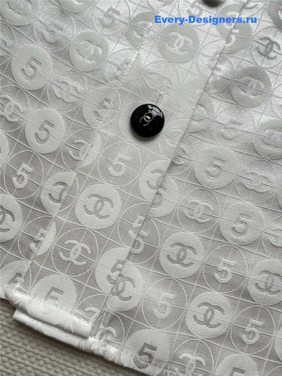 Ch**el stand collar silk shirt