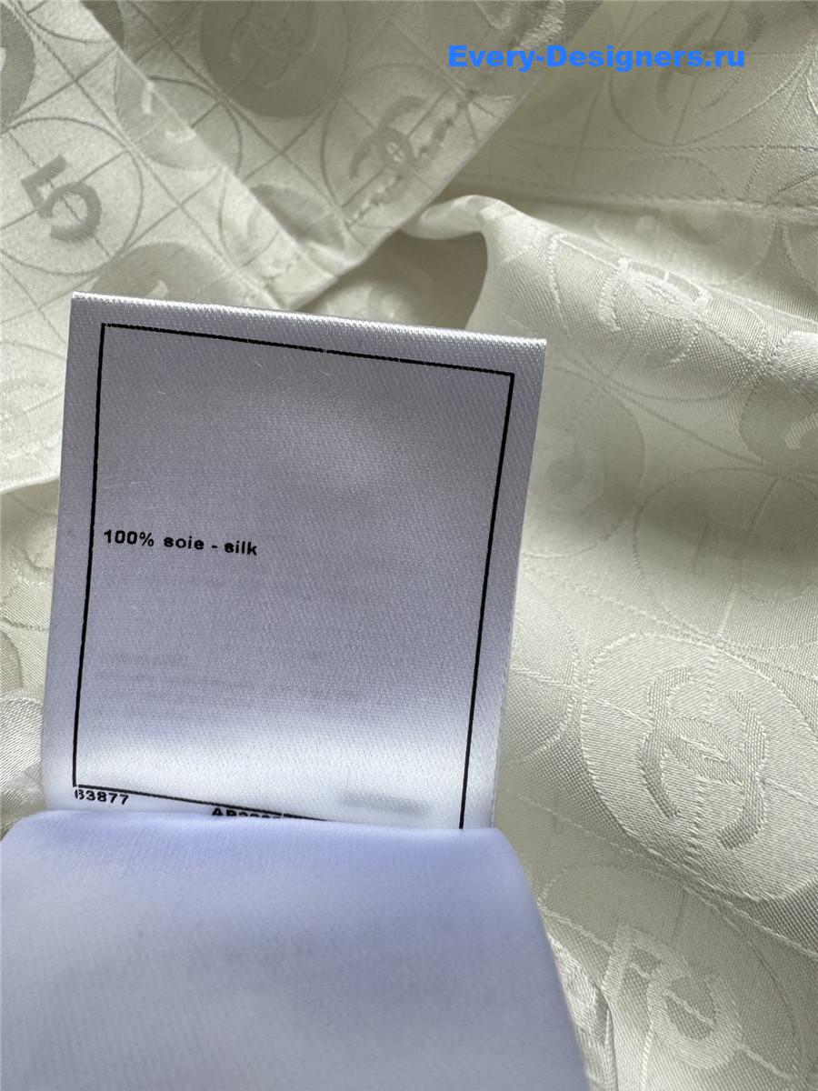 Ch**el stand collar silk shirt