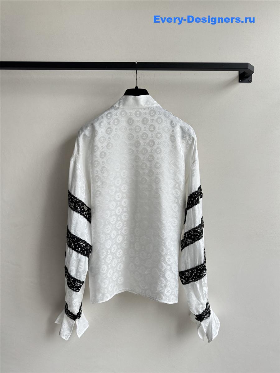 Ch**el stand collar silk shirt