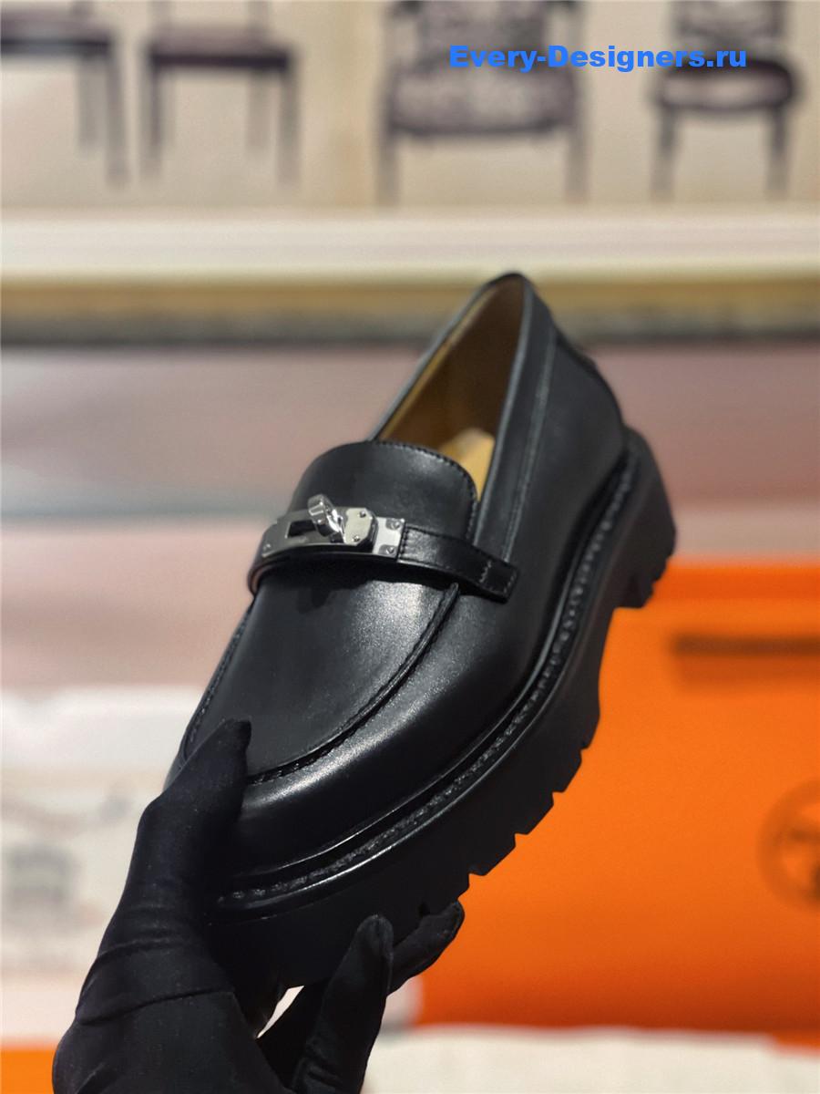 H**me5 leather icone loafer black