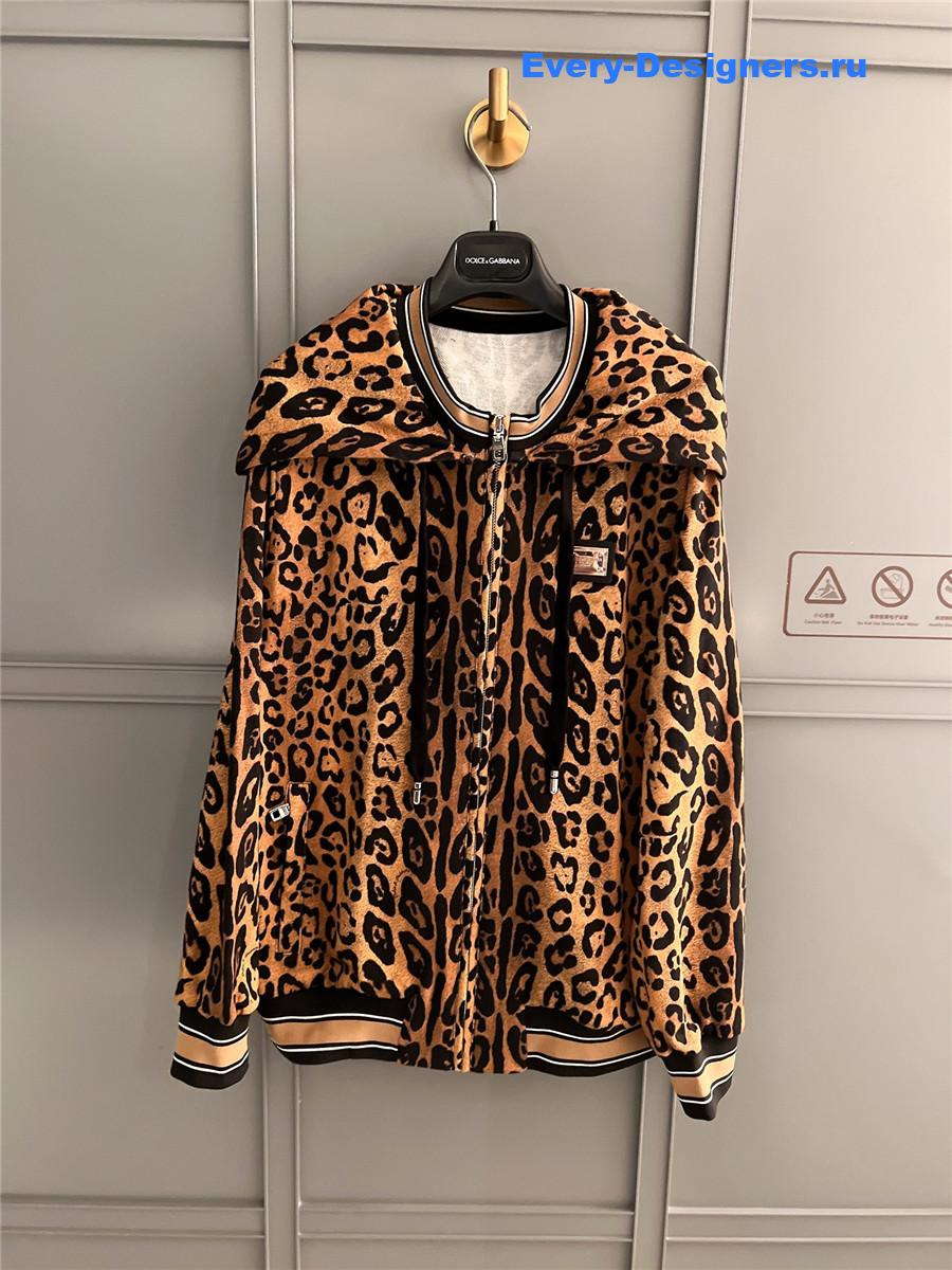 Dolce & Gabbana Leopard-Print Cotton Hoodie