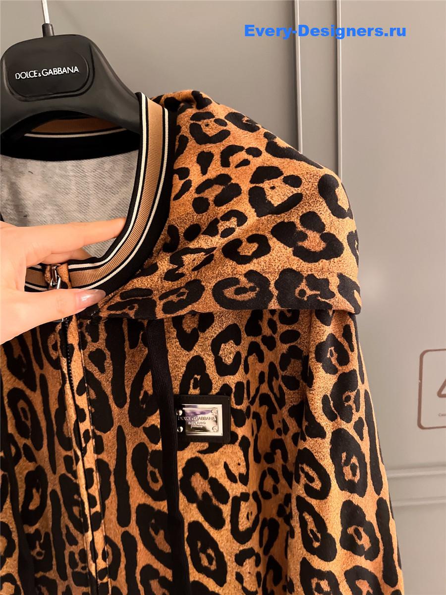 Dolce & Gabbana Leopard-Print Cotton Hoodie