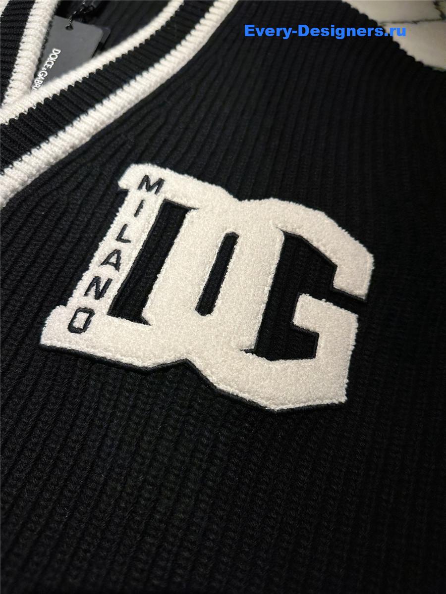 Dolce & Gabbana Black Intarsia-Knit Cardigan