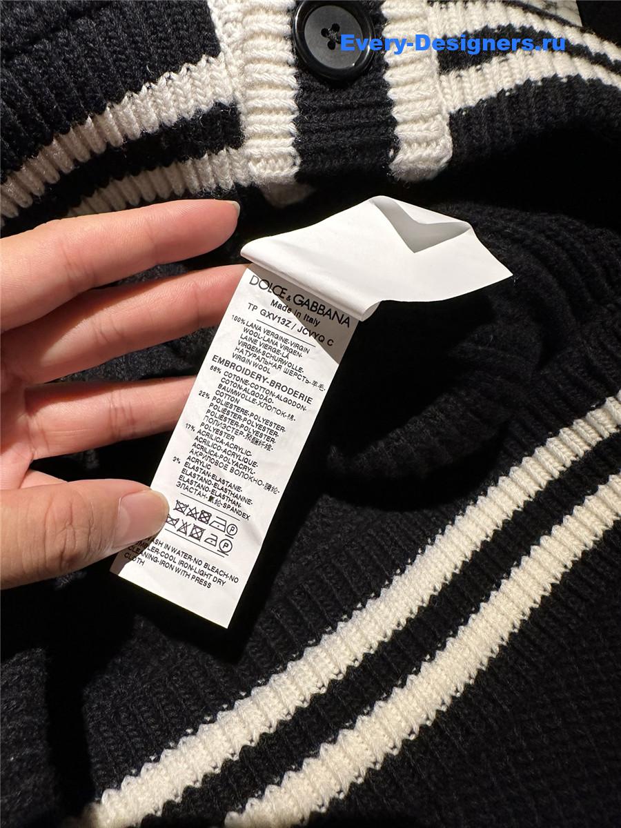 Dolce & Gabbana Black Intarsia-Knit Cardigan