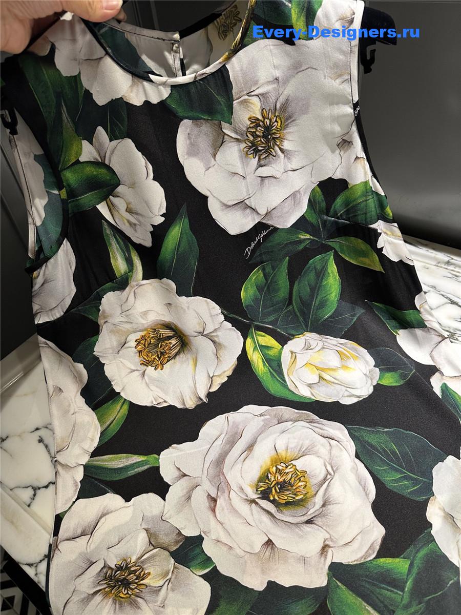 Dolce & Gabbana Floral Silk-Blend Charmeuse Top