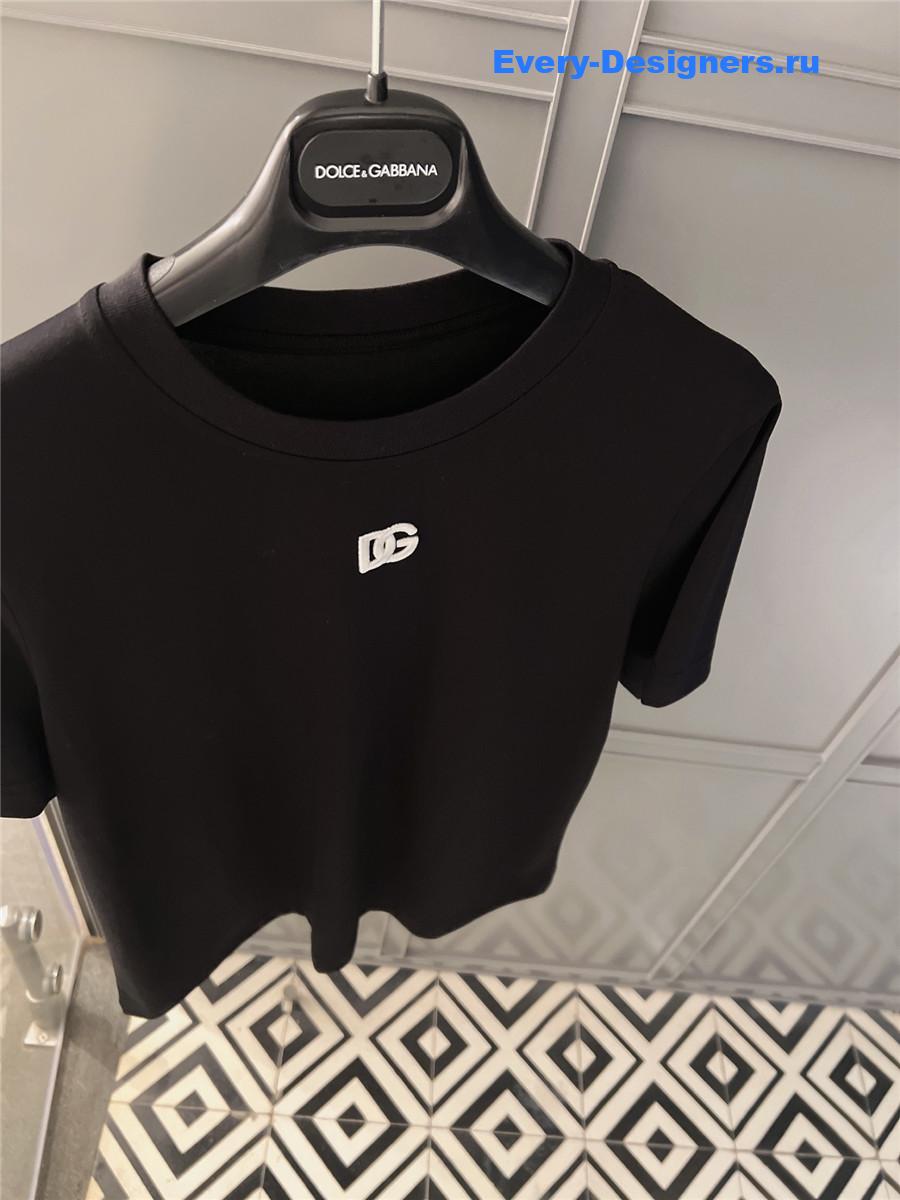 Dolce & Gabbana Jersey T-shirt with DG Logo Embroidery