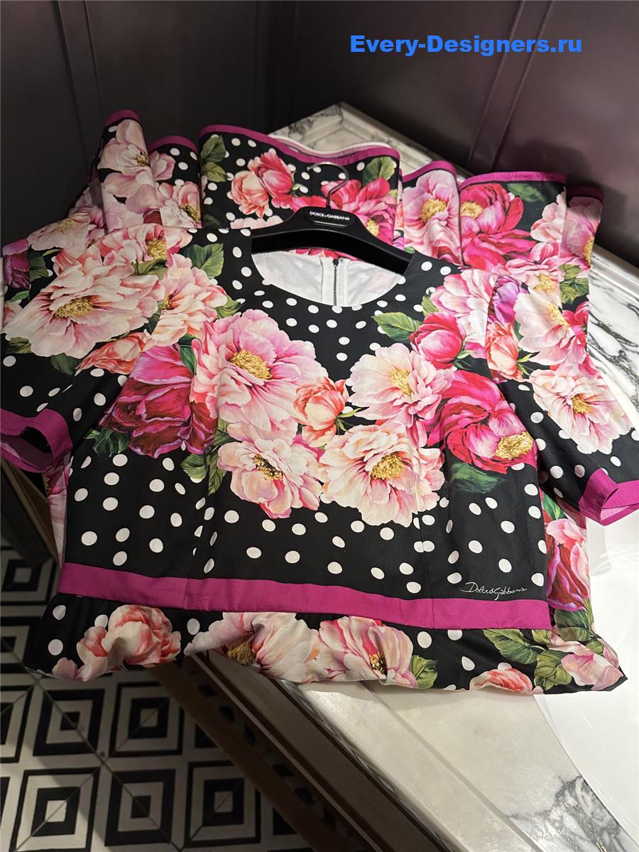 Dolce & Gabbana Printed Poplin Midi Dress