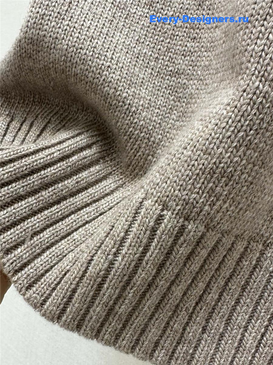 D10r jacquard knit short sleeve top brown