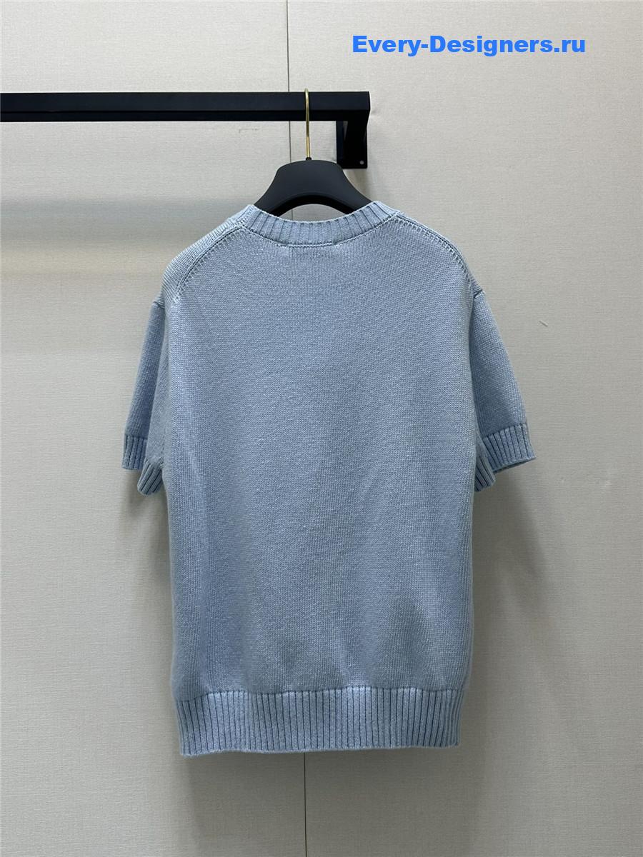 D10r jacquard knit short sleeve top
