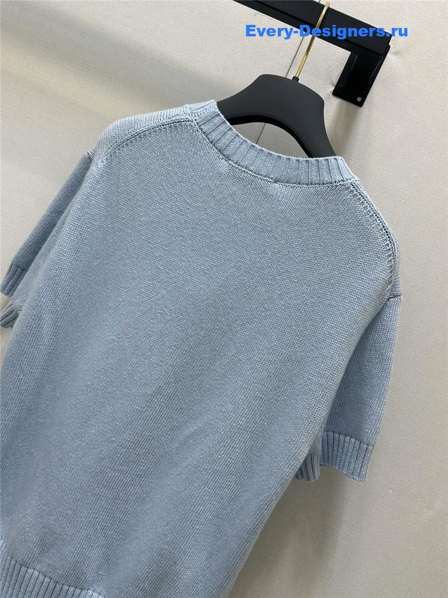 D10r jacquard knit short sleeve top