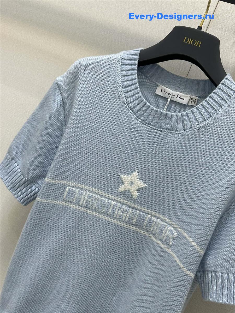 D10r jacquard knit short sleeve top