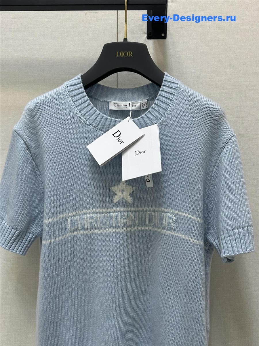 D10r jacquard knit short sleeve top