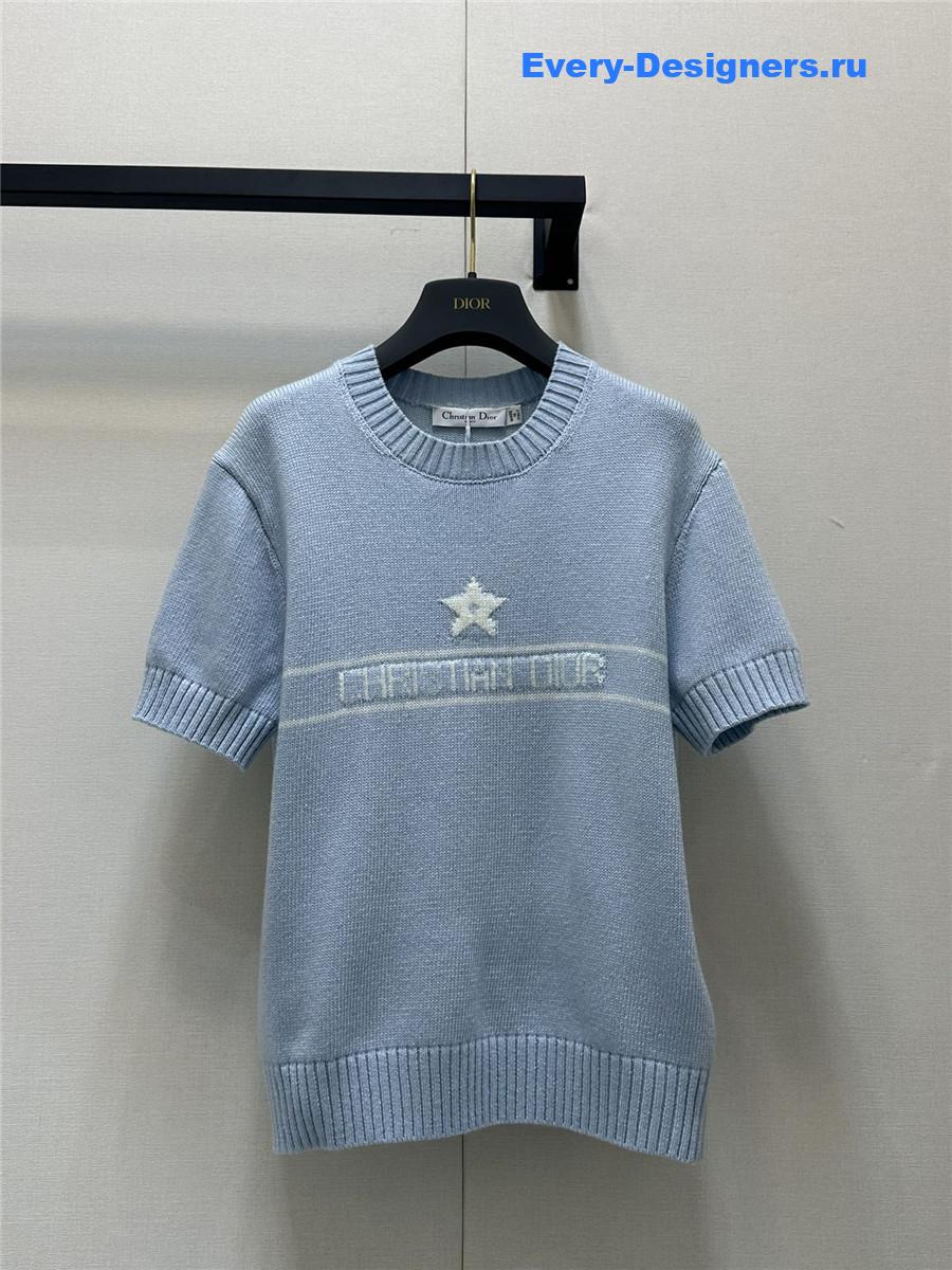 D10r jacquard knit short sleeve top