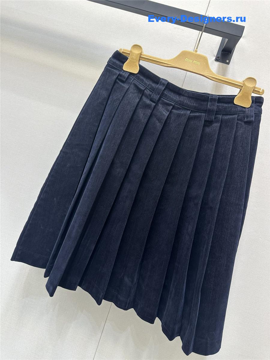 Miu Miu Velvet Denim Skirt