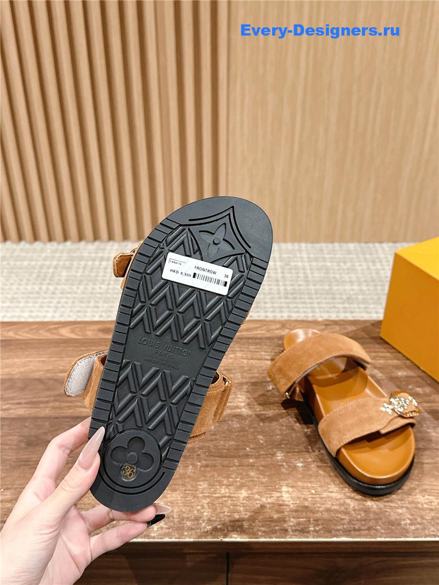 l0vis Vvtt0n lv sunset flat comfort mule in brown