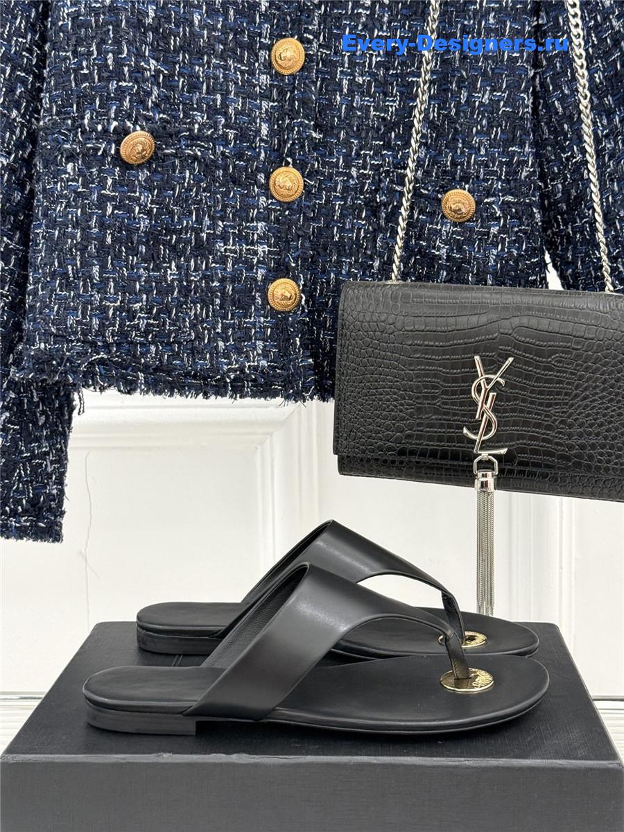 Sa1nt Lau*nt black kouros sandals