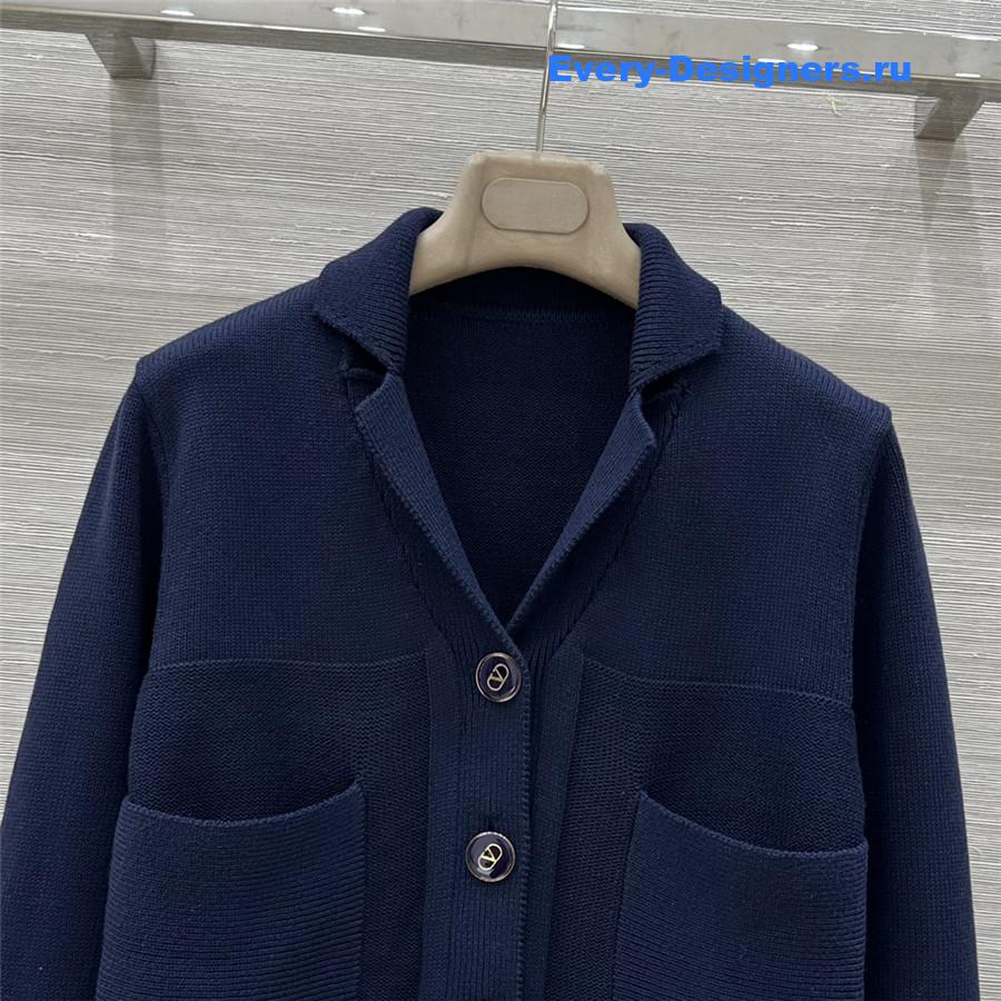 Va1e*ntin0 blue v-neck knitted jacket