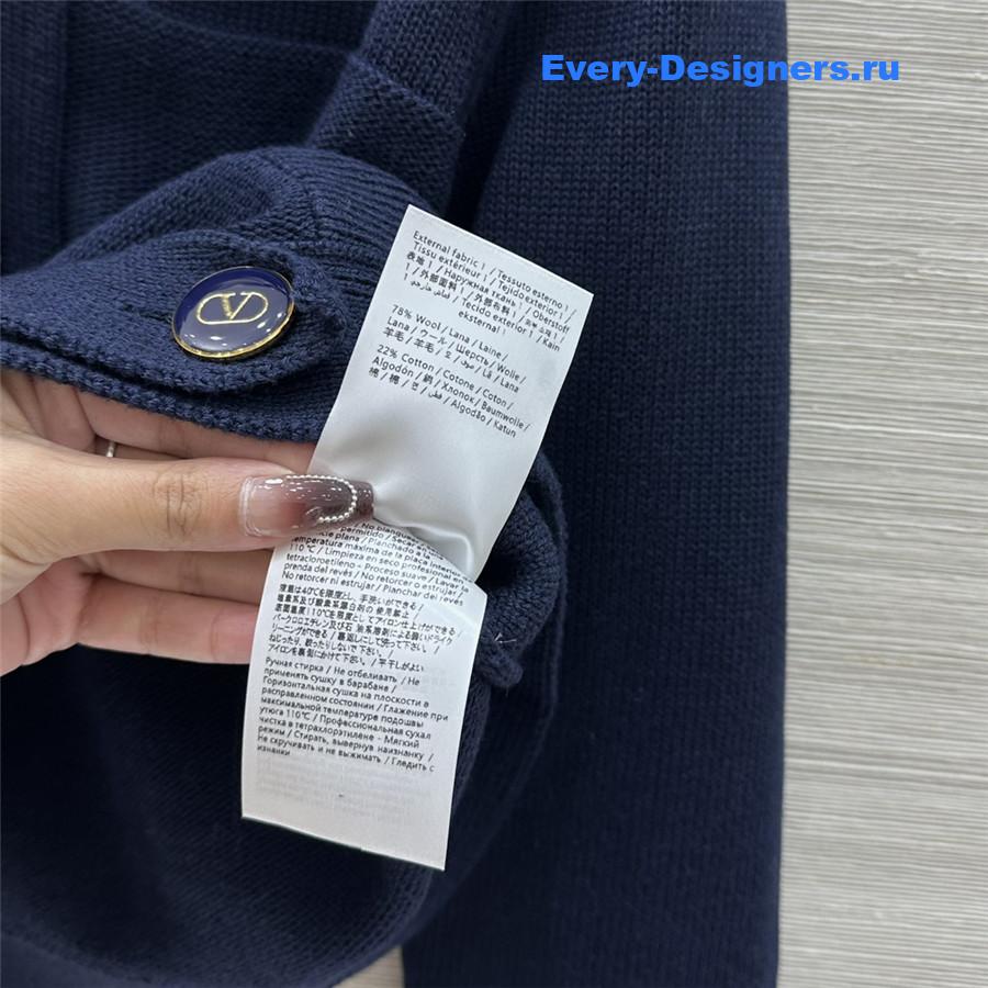 Va1e*ntin0 blue v-neck knitted jacket