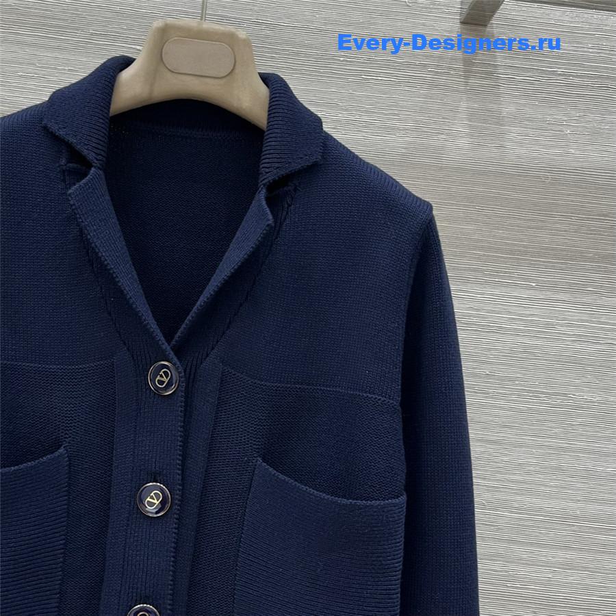 Va1e*ntin0 blue v-neck knitted jacket