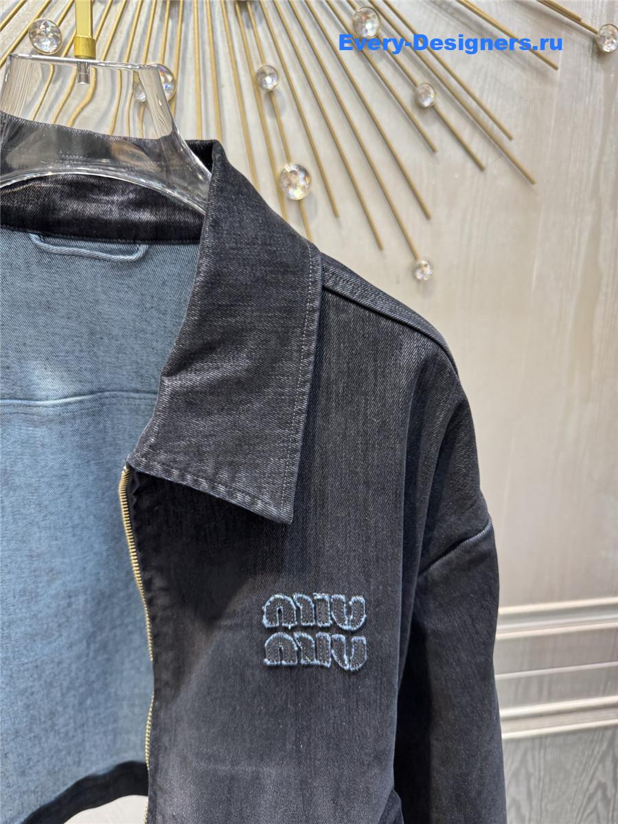 Miu Miu Washed Blue Denim Blouson