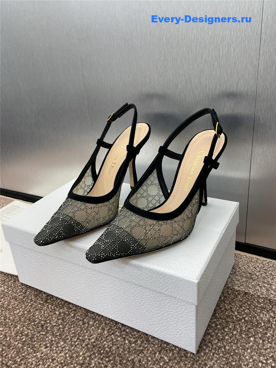 D10r transparent mesh slingback pump