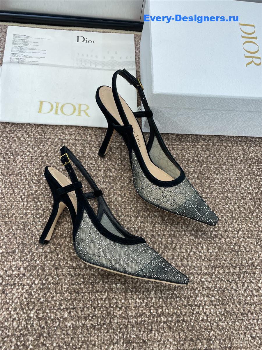 D10r transparent mesh slingback pump