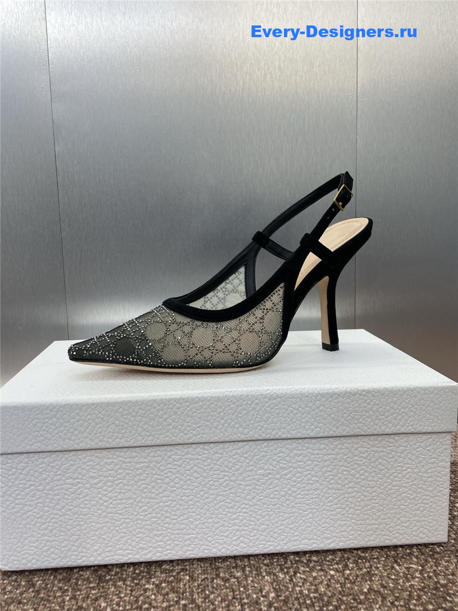 D10r transparent mesh slingback pump