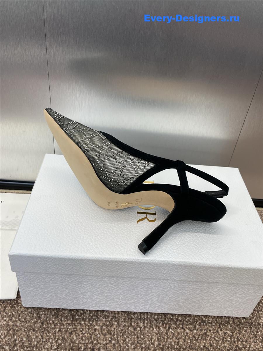 D10r transparent mesh slingback pump