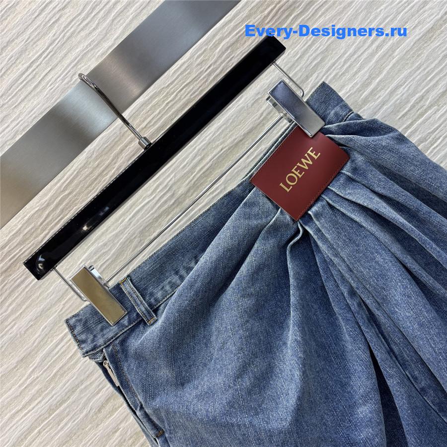 L0ew* draped wide-leg jeans blue