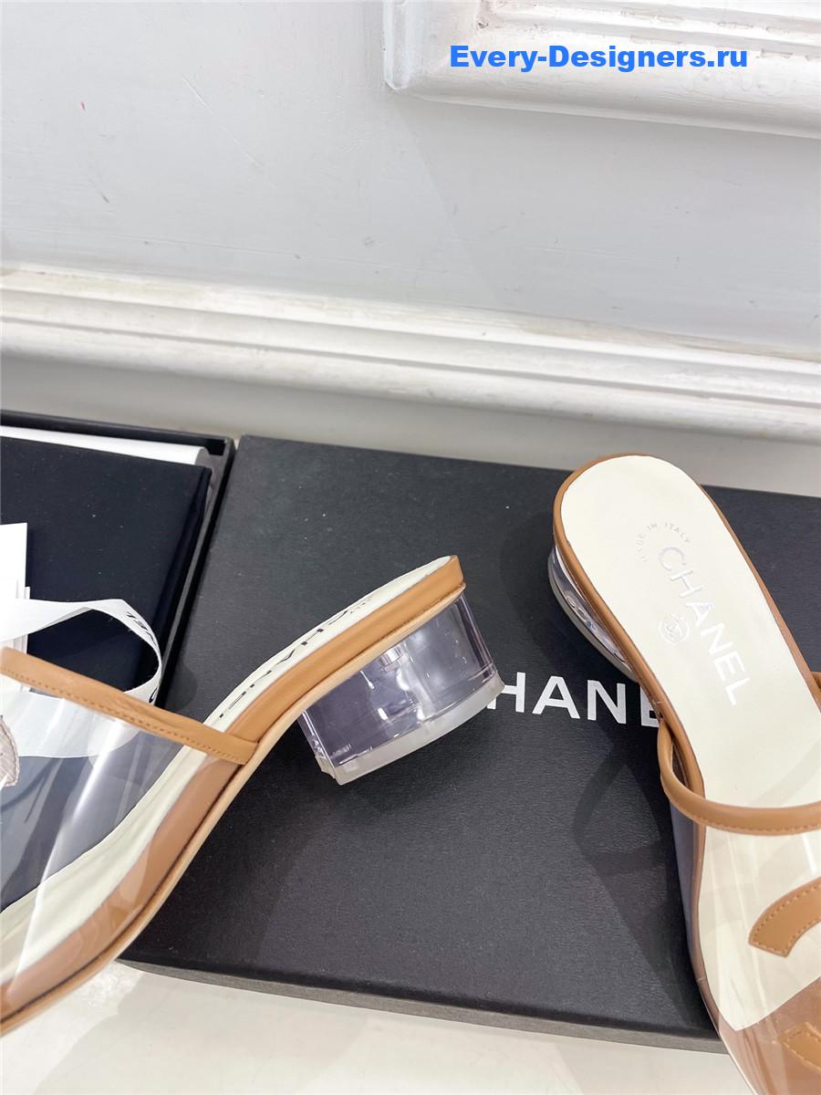 Ch**el pvc patent leather cc slides