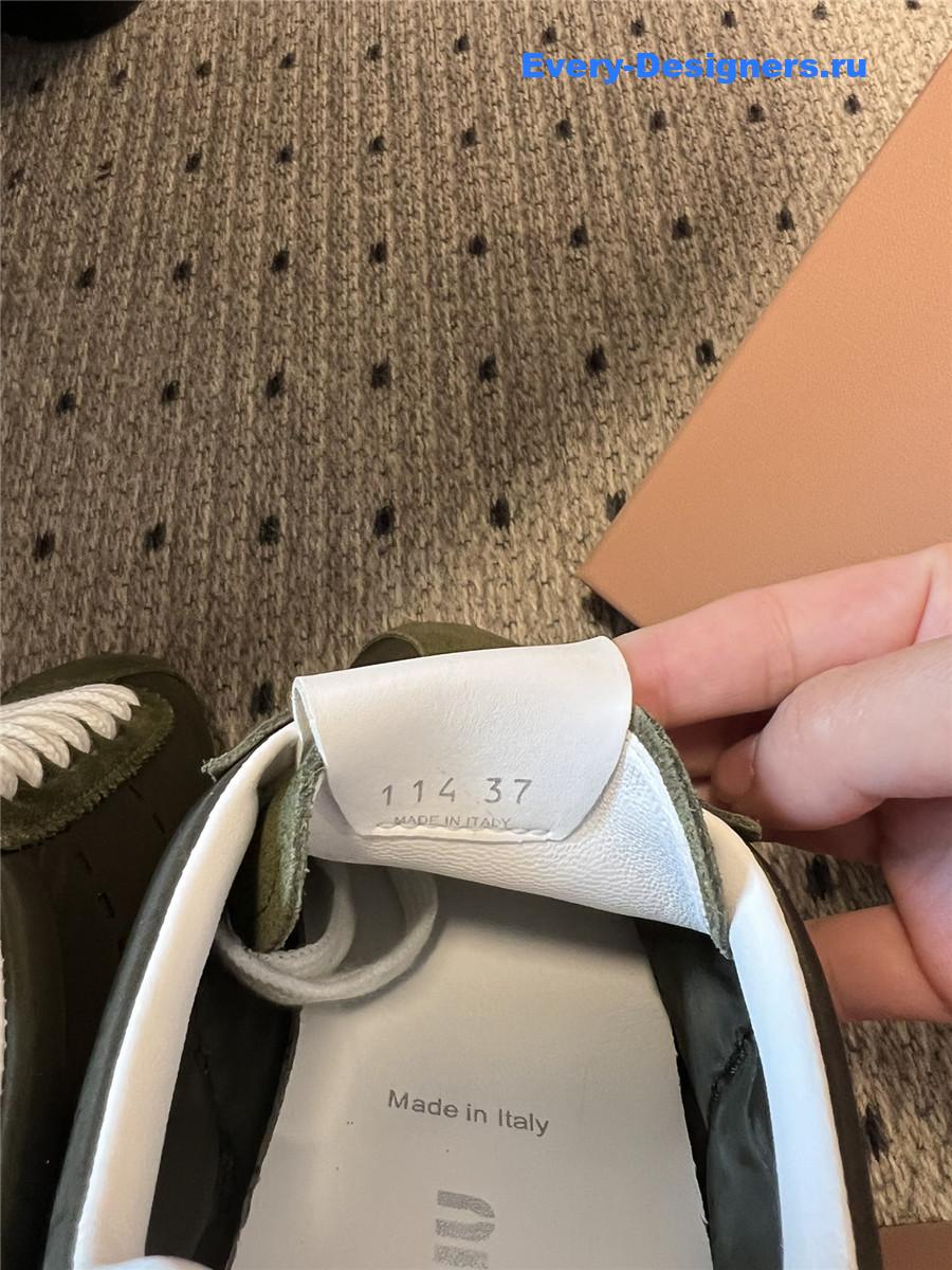 Miu Miu Green Nylon Suede Sneakers