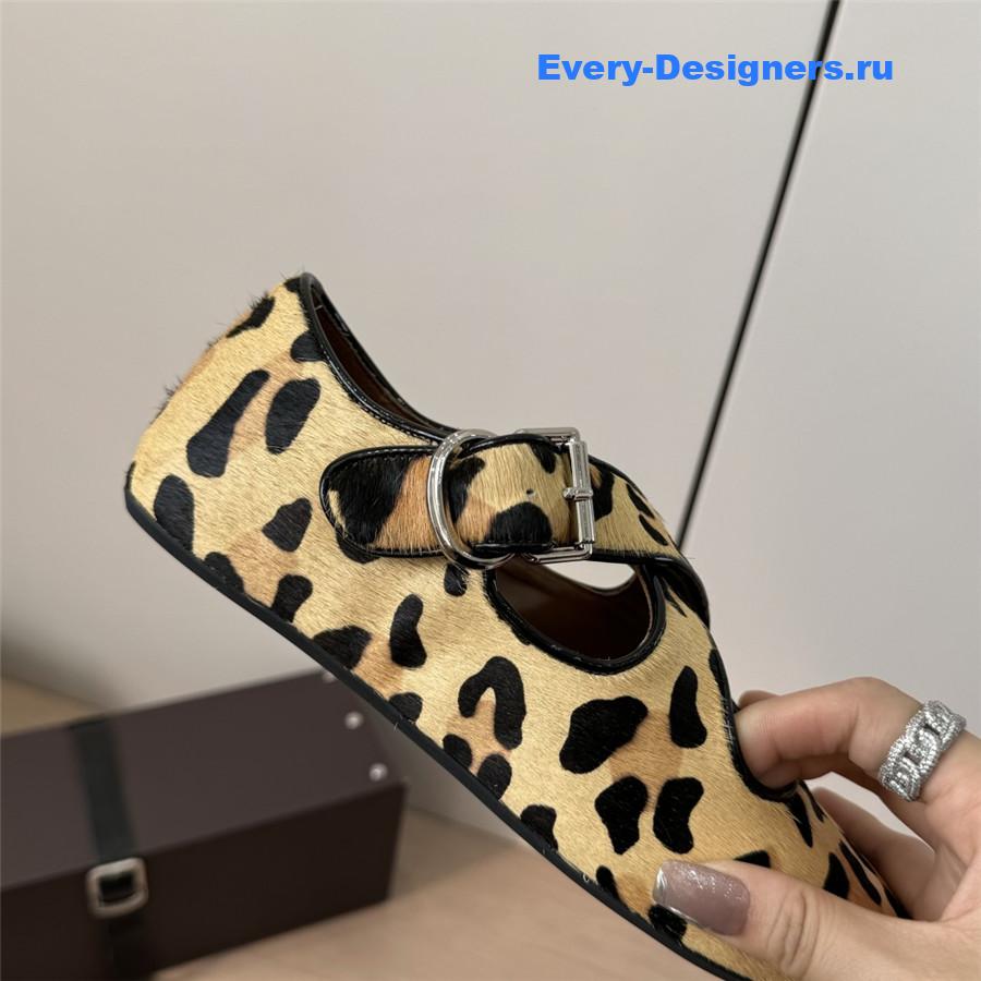 Alaïa Leopard Criss-Cross Flats