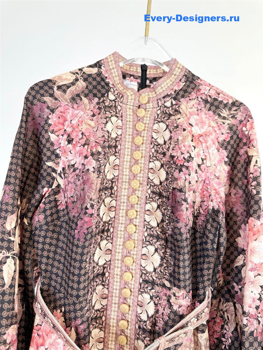 Zimm Black Floral Midi Dress