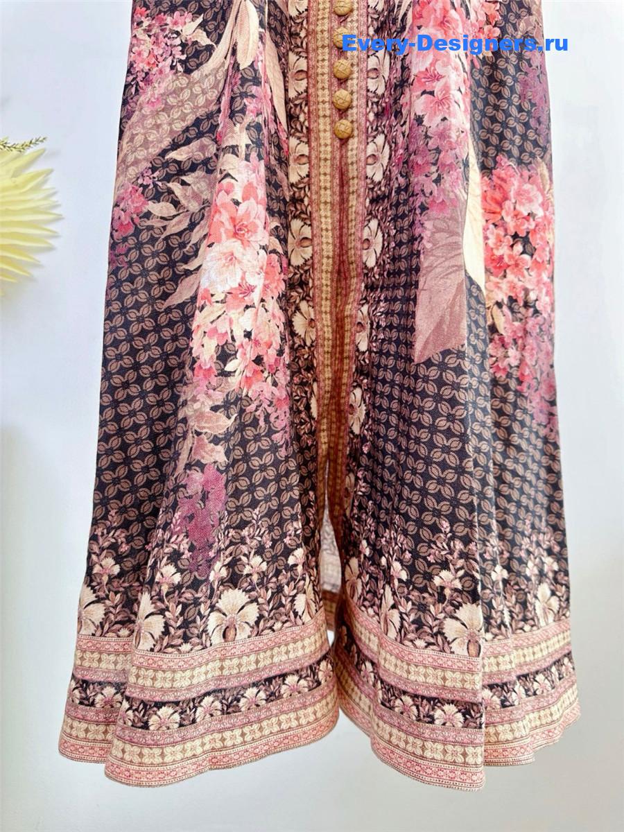 Zimm Black Floral Midi Dress