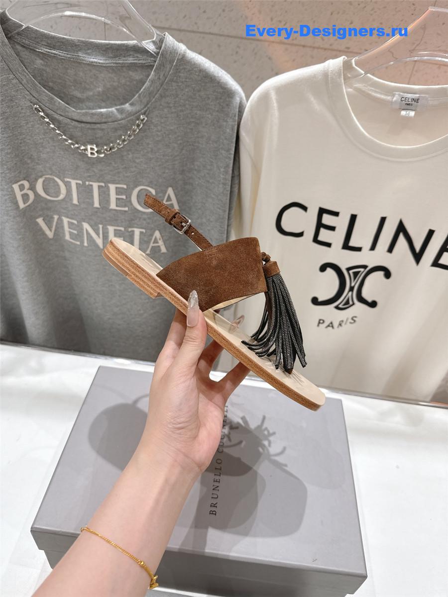 BC Brown Tassel Sandals