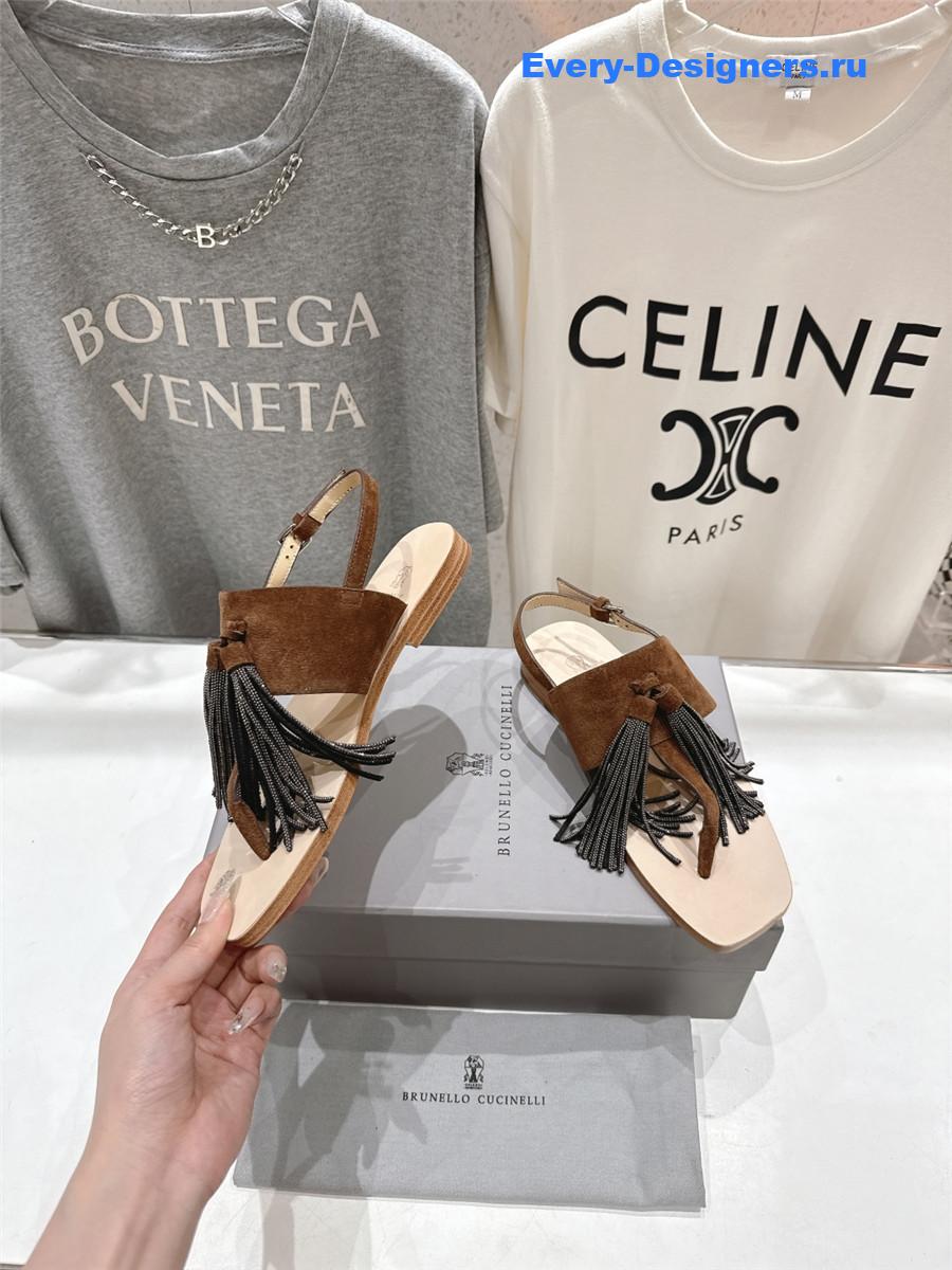 BC Brown Tassel Sandals