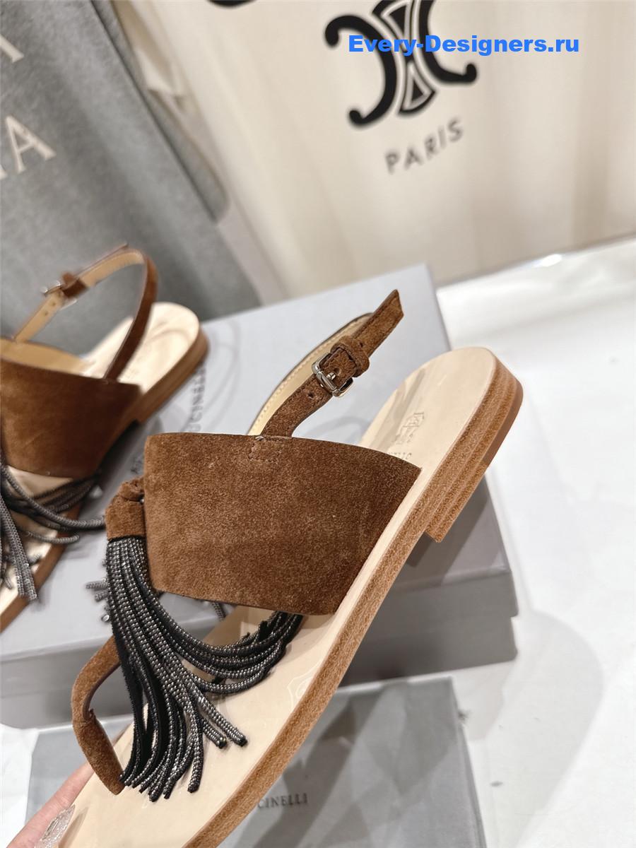 BC Brown Tassel Sandals