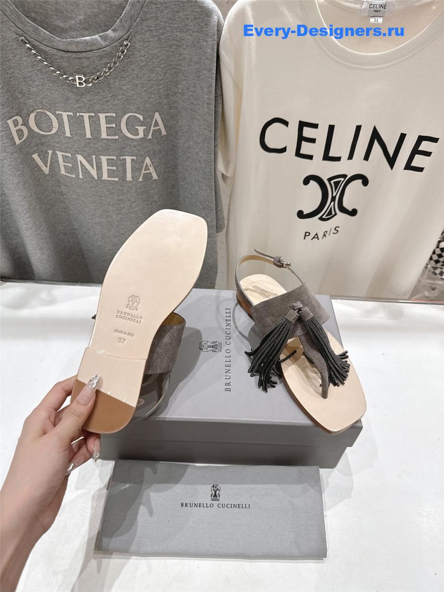 BC Gray Tassel Sandals