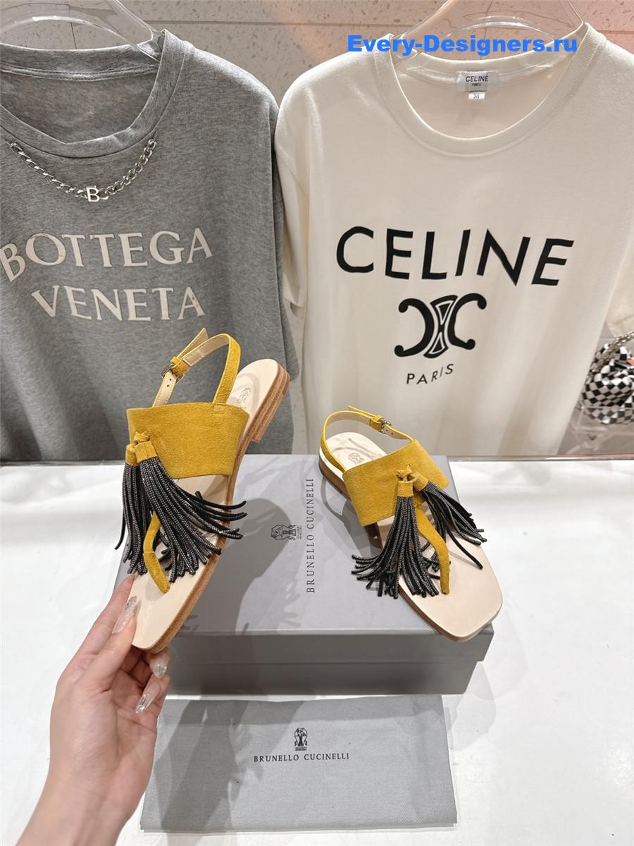 BC Yellow Tassel Sandals