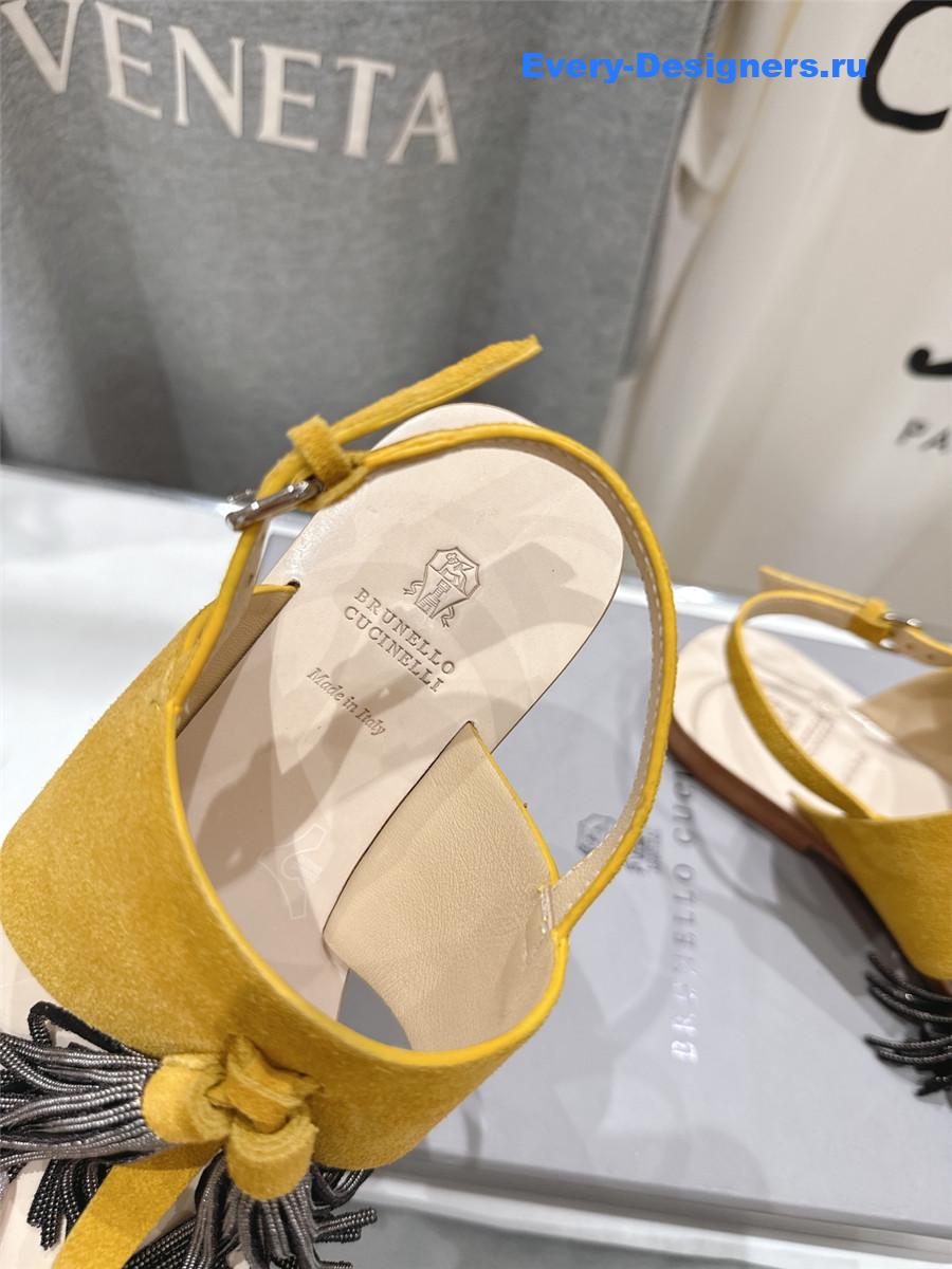 BC Yellow Tassel Sandals