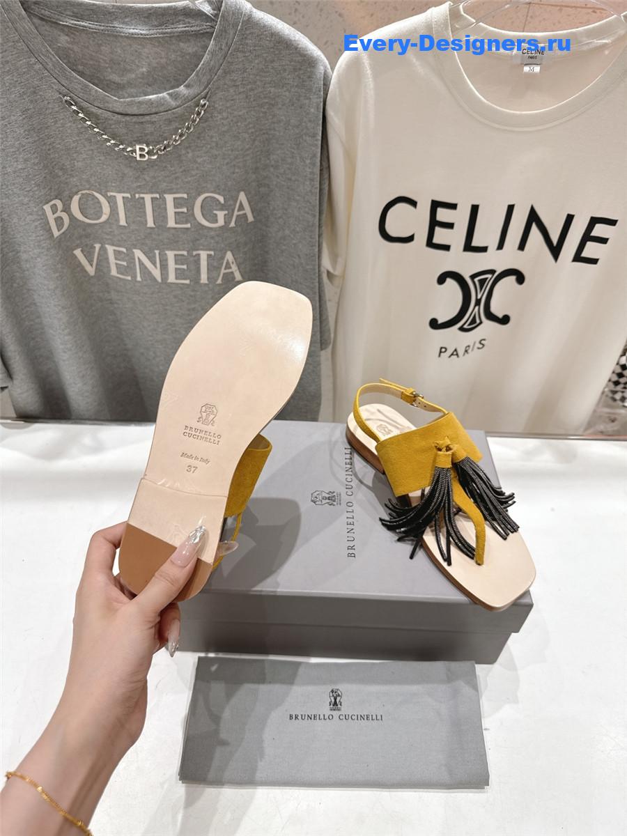 BC Yellow Tassel Sandals