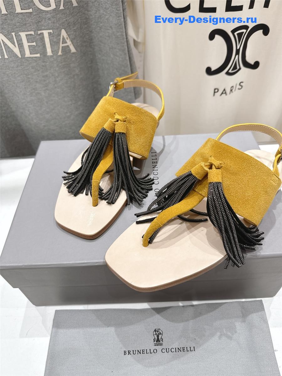 BC Yellow Tassel Sandals