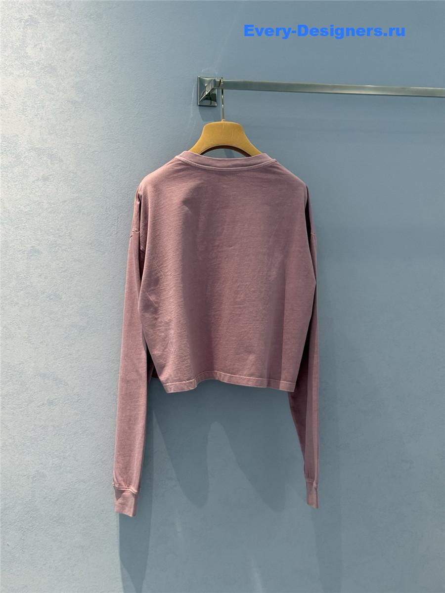 Miu Miu Pink Jersey Long Sleeve T-Shirt