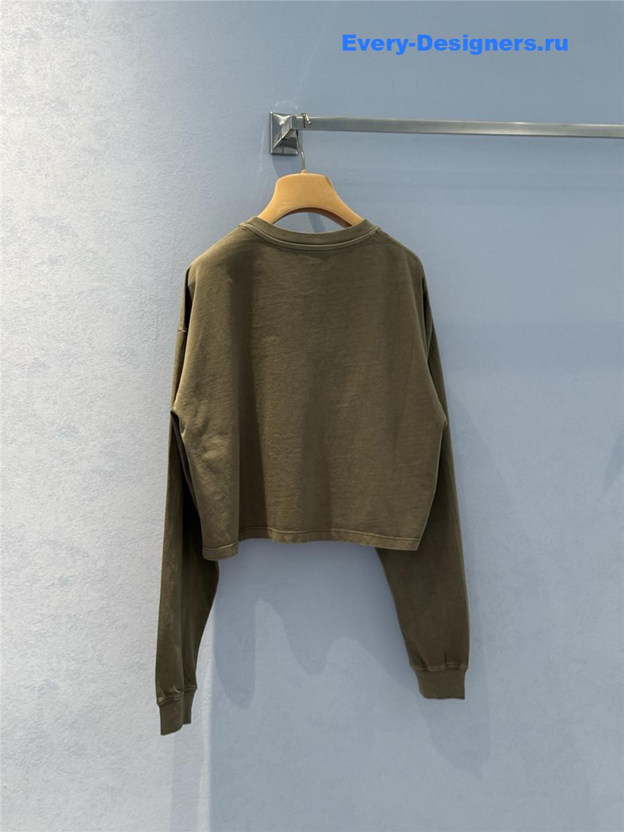 Miu Miu Olive Green Jersey T-Shirt
